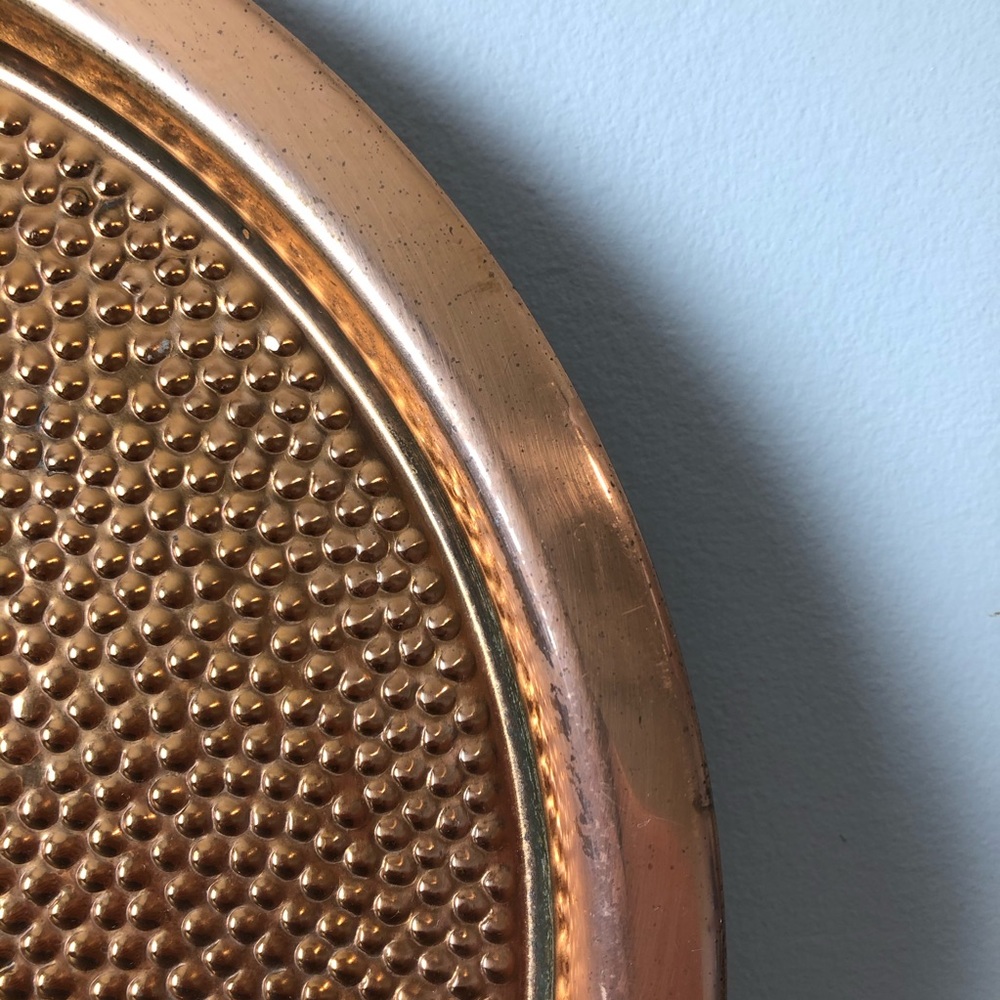 Vintage Textured Copper Serving Tray - Picture 6 of 7